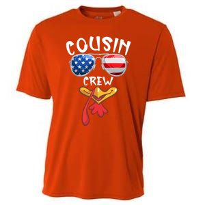 Cousin Crew Turkey Usa Flag Thanksgiving Day Matching Family Gift Cooling Performance Crew T-Shirt