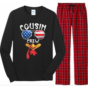 Cousin Crew Turkey Usa Flag Thanksgiving Day Matching Family Gift Long Sleeve Pajama Set