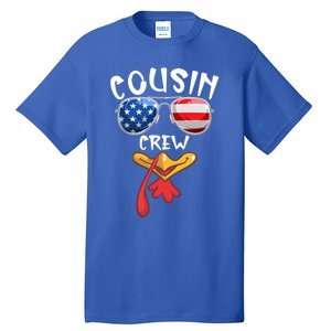 Cousin Crew Turkey Usa Flag Thanksgiving Day Matching Family Gift Tall T-Shirt