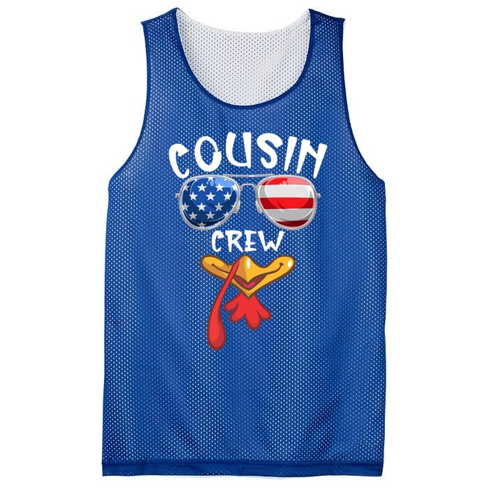 Cousin Crew Turkey Usa Flag Thanksgiving Day Matching Family Gift Mesh Reversible Basketball Jersey Tank