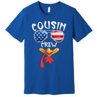 Cousin Crew Turkey Usa Flag Thanksgiving Day Matching Family Gift Premium T-Shirt