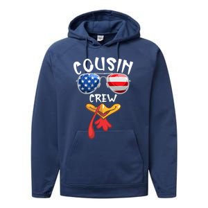 Cousin Crew Turkey Usa Flag Thanksgiving Day Matching Family Gift Performance Fleece Hoodie