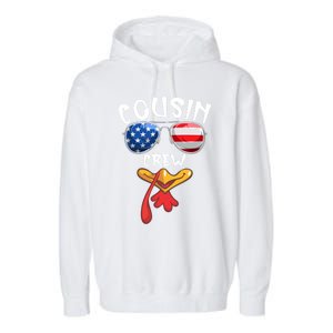 Cousin Crew Turkey Usa Flag Thanksgiving Day Matching Family Gift Garment-Dyed Fleece Hoodie