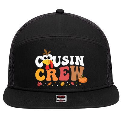 Cousin Crew Thanksgiving Family Matching Turkey Day Fall 7 Panel Mesh Trucker Snapback Hat