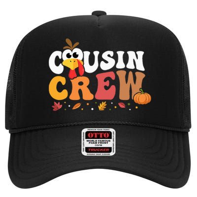 Cousin Crew Thanksgiving Family Matching Turkey Day Fall High Crown Mesh Back Trucker Hat