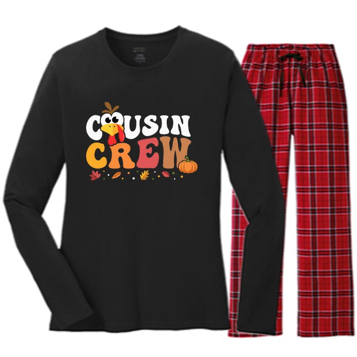 Cousin Crew Thanksgiving Family Matching Turkey Day Fall Women's Long Sleeve Flannel Pajama Set 