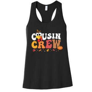 Cousin Crew Thanksgiving Family Matching Turkey Day Fall Women's Racerback Tank