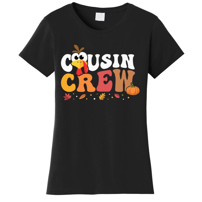 Cousin Crew Thanksgiving Family Matching Turkey Day Fall Women's T-Shirt