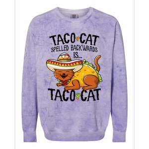 Cute Cat , Tacocat Spelled Backwards Is Taco Cat Colorblast Crewneck Sweatshirt