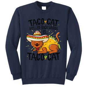 Cute Cat , Tacocat Spelled Backwards Is Taco Cat Sweatshirt