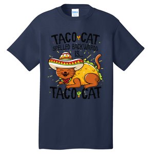 Cute Cat , Tacocat Spelled Backwards Is Taco Cat Tall T-Shirt