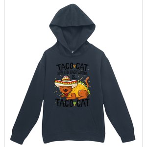 Cute Cat , Tacocat Spelled Backwards Is Taco Cat Urban Pullover Hoodie