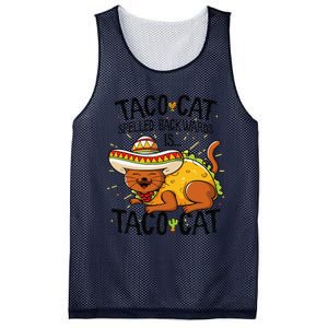 Cute Cat , Tacocat Spelled Backwards Is Taco Cat Mesh Reversible Basketball Jersey Tank