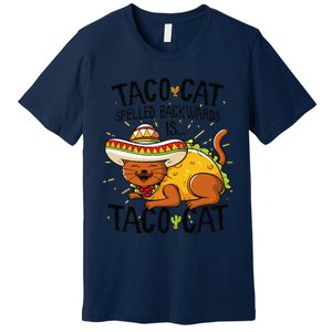 Cute Cat , Tacocat Spelled Backwards Is Taco Cat Premium T-Shirt