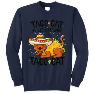 Cute Cat , Tacocat Spelled Backwards Is Taco Cat Tall Sweatshirt