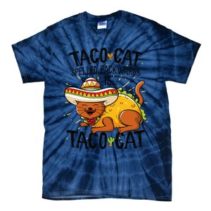 Cute Cat , Tacocat Spelled Backwards Is Taco Cat Tie-Dye T-Shirt