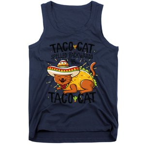 Cute Cat , Tacocat Spelled Backwards Is Taco Cat Tank Top