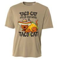 Cute Cat , Tacocat Spelled Backwards Is Taco Cat Cooling Performance Crew T-Shirt