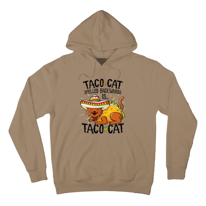 Cute Cat , Tacocat Spelled Backwards Is Taco Cat Hoodie