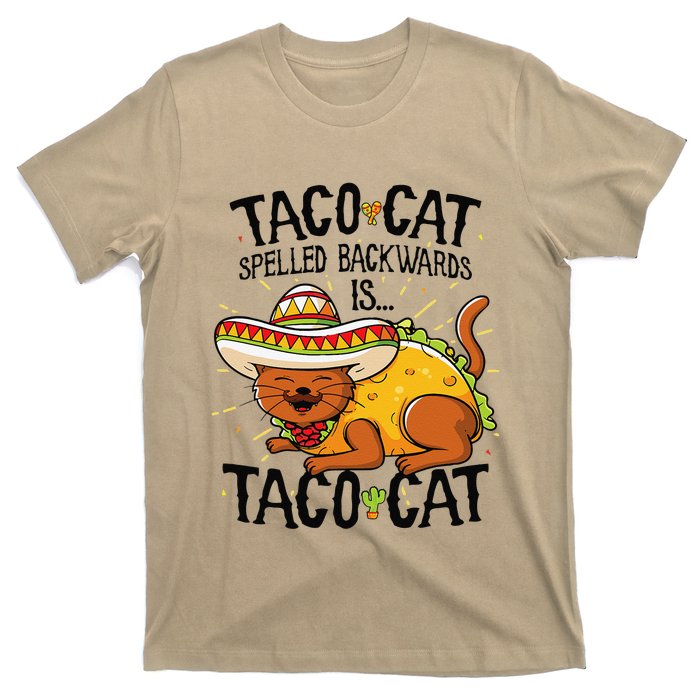 Cute Cat , Tacocat Spelled Backwards Is Taco Cat T-Shirt