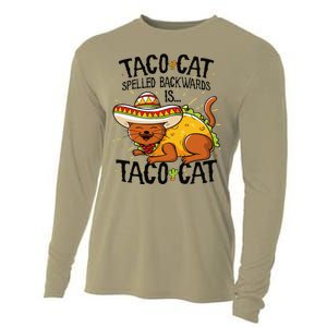 Cute Cat , Tacocat Spelled Backwards Is Taco Cat Cooling Performance Long Sleeve Crew