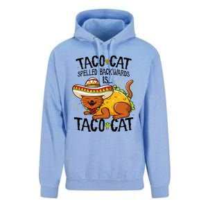 Cute Cat , Tacocat Spelled Backwards Is Taco Cat Unisex Surf Hoodie