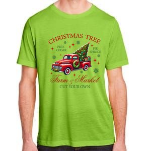 Coquette Christmas Tree Red Truck Farm & Market Xmas Pajamas Adult ChromaSoft Performance T-Shirt