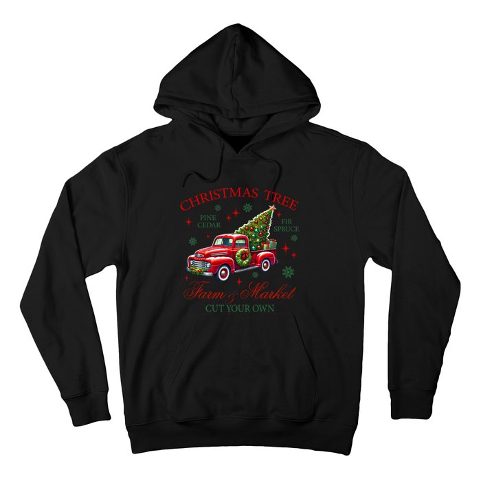 Coquette Christmas Tree Red Truck Farm & Market Xmas Pajamas Hoodie