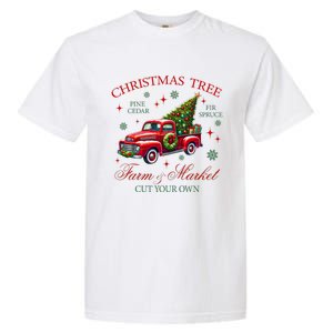 Coquette Christmas Tree Red Truck Farm & Market Xmas Pajamas Garment-Dyed Heavyweight T-Shirt