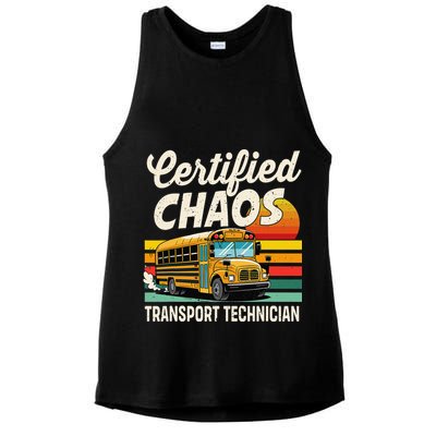 Certified Chaos Transport Technician School Bus Driver Ladies PosiCharge Tri-Blend Wicking Tank