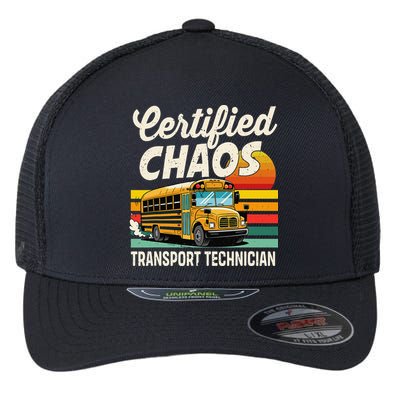 Certified Chaos Transport Technician School Bus Driver Flexfit Unipanel Trucker Cap