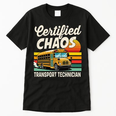 Certified Chaos Transport Technician School Bus Driver Tall T-Shirt