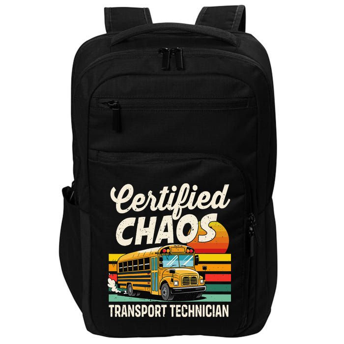 Certified Chaos Transport Technician School Bus Driver Impact Tech Backpack