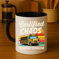 Certified Chaos Transport Technician School Bus Driver Mug