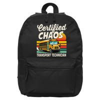 Certified Chaos Transport Technician School Bus Driver 16 in Basic Backpack