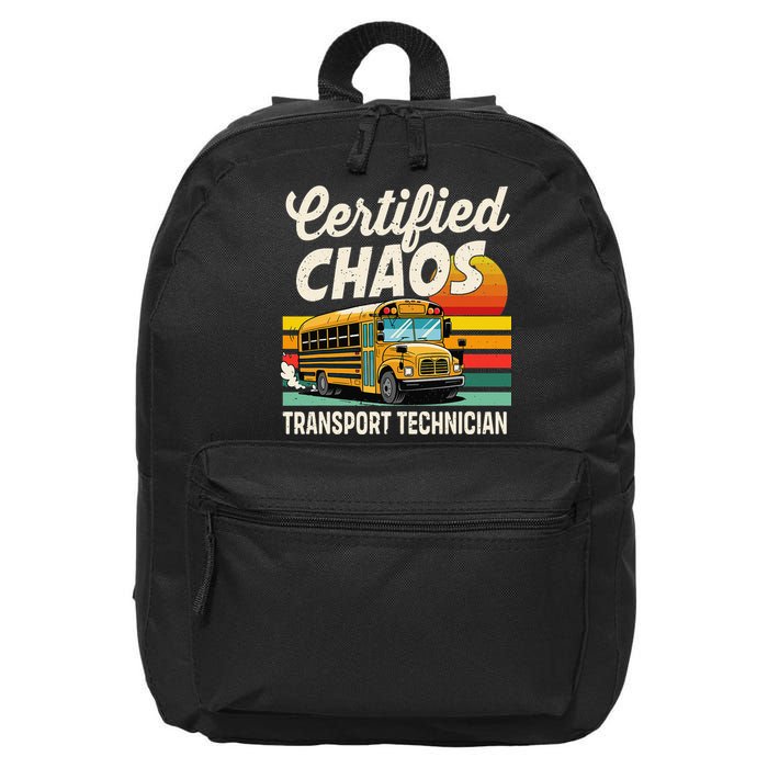 Certified Chaos Transport Technician School Bus Driver 16 in Basic Backpack