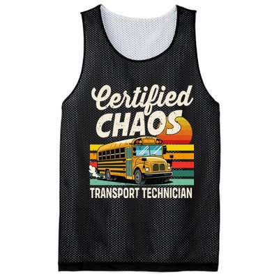 Certified Chaos Transport Technician School Bus Driver Mesh Reversible Basketball Jersey Tank