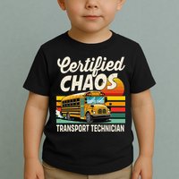 Certified Chaos Transport Technician School Bus Driver Toddler T-Shirt