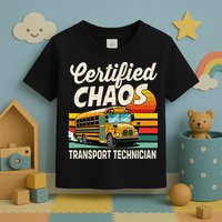 Certified Chaos Transport Technician School Bus Driver Toddler T-Shirt