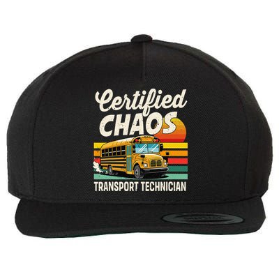 Certified Chaos Transport Technician School Bus Driver Wool Snapback Cap