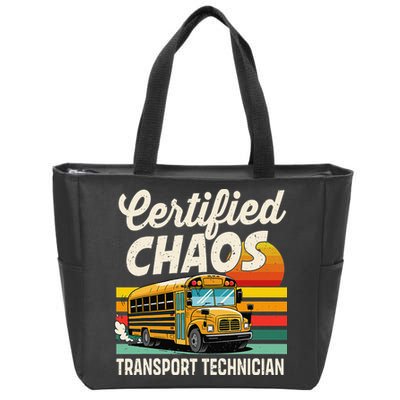 Certified Chaos Transport Technician School Bus Driver Zip Tote Bag