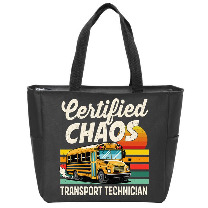 Certified Chaos Transport Technician School Bus Driver Zip Tote Bag