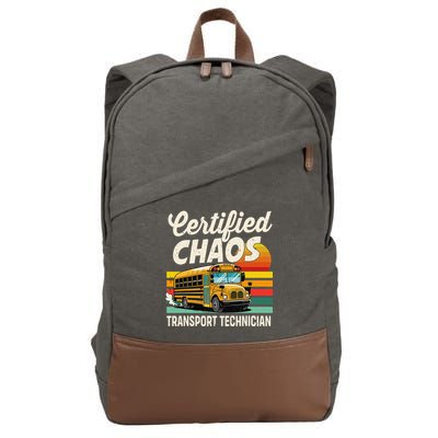 Certified Chaos Transport Technician School Bus Driver Cotton Canvas Backpack