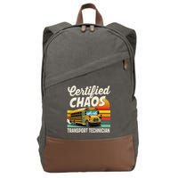 Certified Chaos Transport Technician School Bus Driver Cotton Canvas Backpack