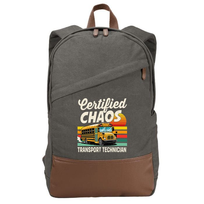 Certified Chaos Transport Technician School Bus Driver Cotton Canvas Backpack