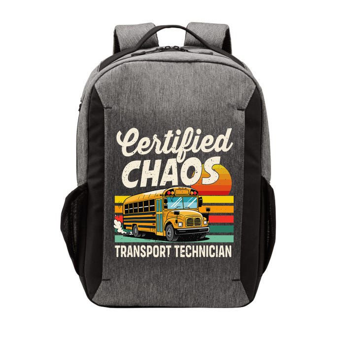 Certified Chaos Transport Technician School Bus Driver Vector Backpack