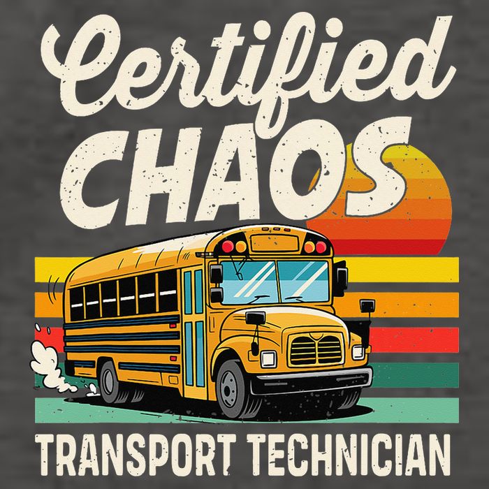 Certified Chaos Transport Technician School Bus Driver Vector Backpack