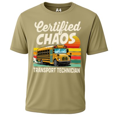 Certified Chaos Transport Technician School Bus Driver Cooling Performance Crew T-Shirt