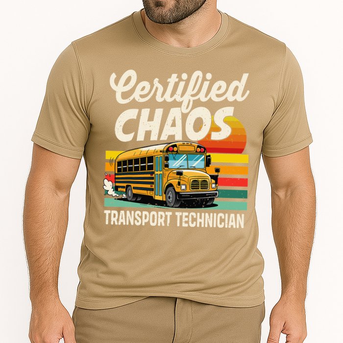 Certified Chaos Transport Technician School Bus Driver Cooling Performance Crew T-Shirt