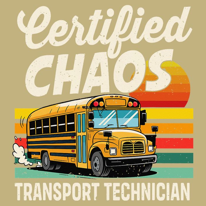 Certified Chaos Transport Technician School Bus Driver Cooling Performance Crew T-Shirt